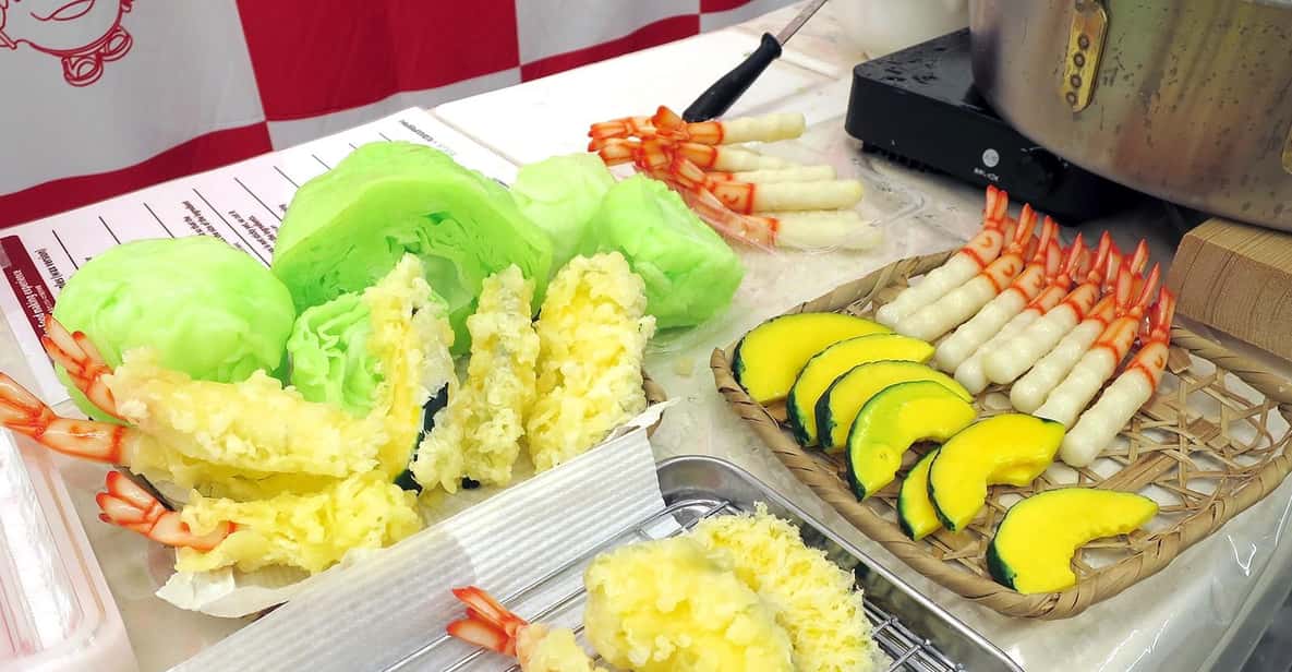 Kyoto: Replica food making experience - What you’ll make: shrimp and pumpkin tempura, plus optional lettuce